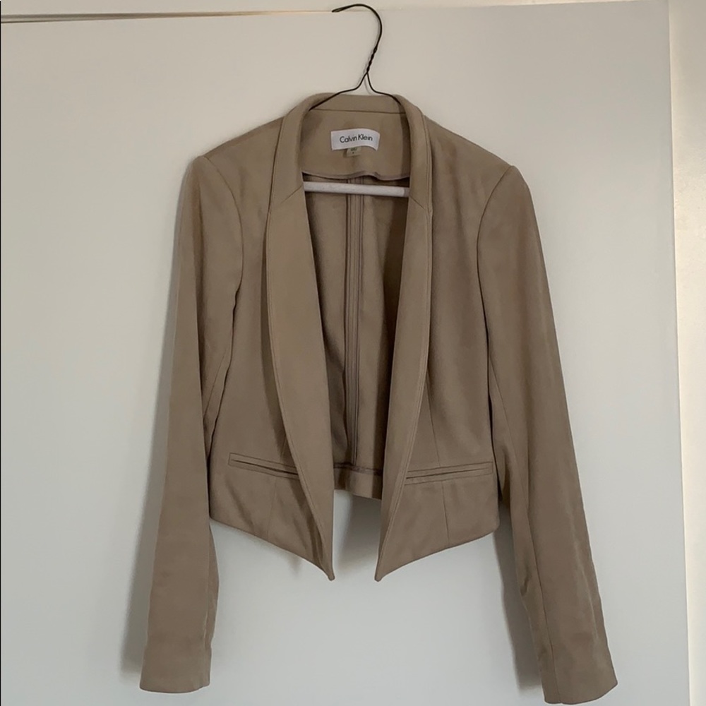 Calvin Klein Beige Suede Blazer